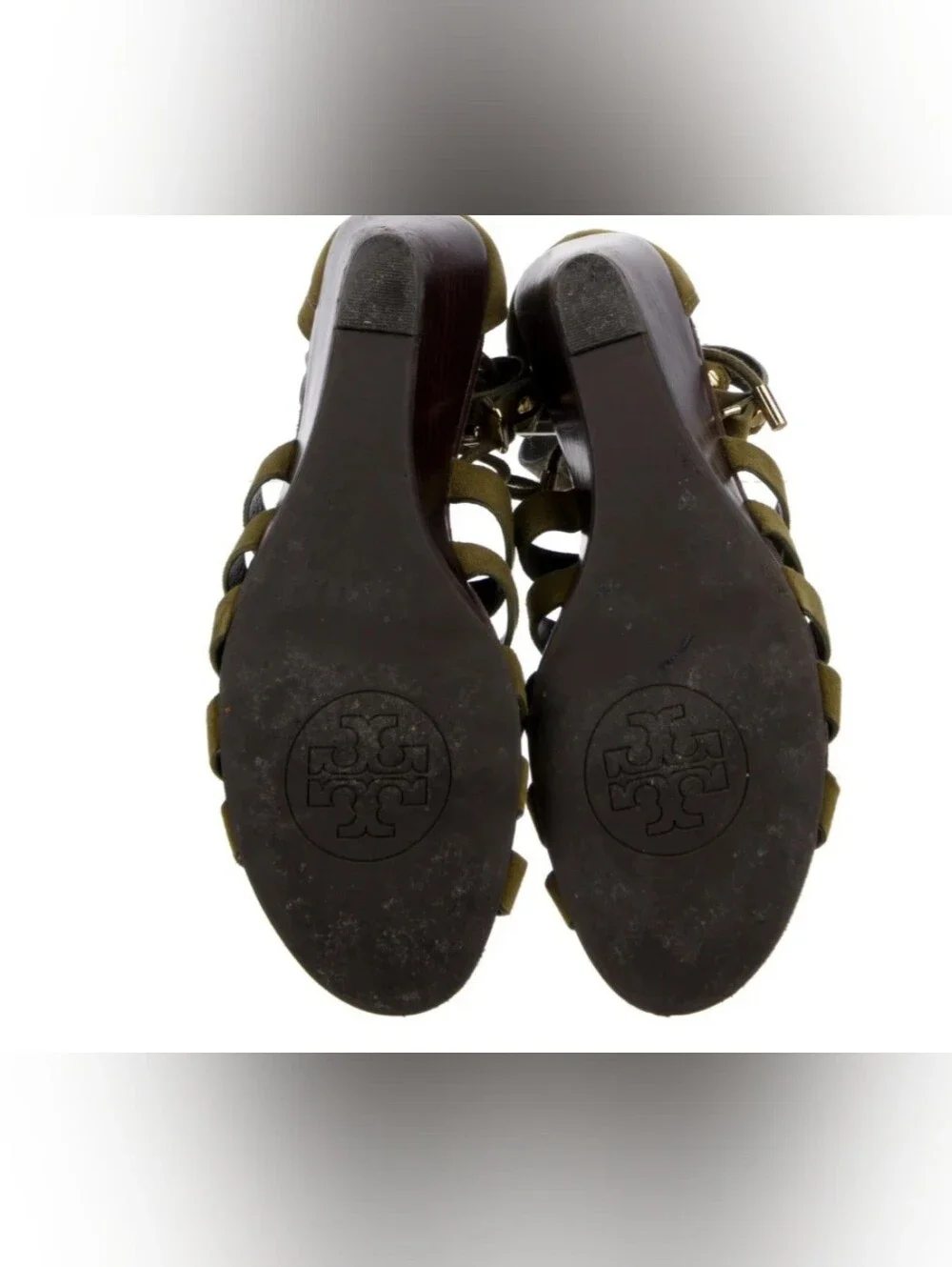 Tory Burch Olive Green Lace-Up Gladiator Sandals